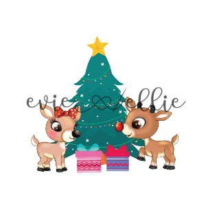 Rudolph and friends Onesie, Basic T-shirt and Peplum shirt SUBLIMATION