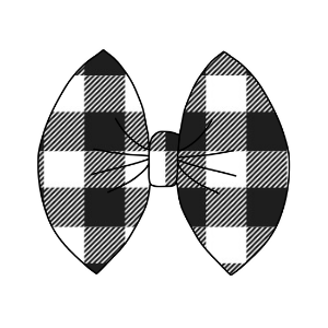 Black/white plaid Fabric Bow, Headwrap or Piggies