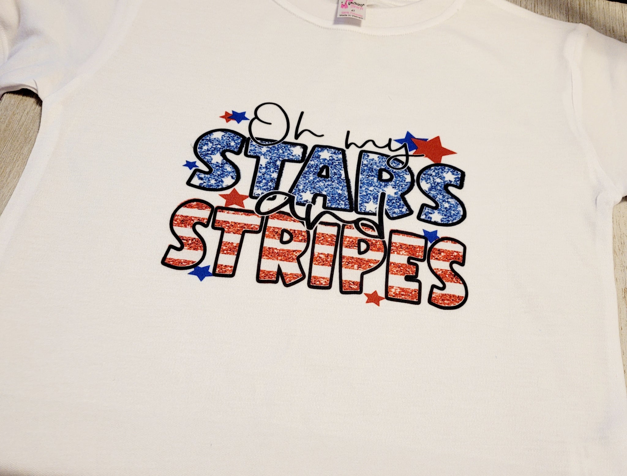 RTS 4T 'Oh my STARS and STRIPES basic tshirt
