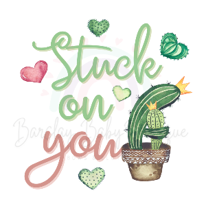 Cactus 'Stuck on you' Valentine Onesie, Basic T-shirt and Peplum shirt SUBLIMATION