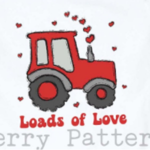 Tractor Valentine Onesie, Basic T-shirt and Peplum shirt SUBLIMATION