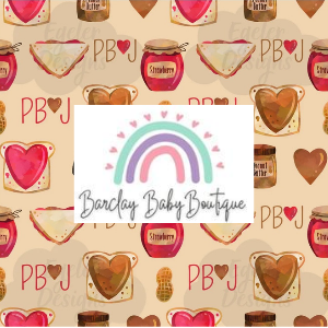 PB & J Valentine Fabric INFANT (Preemie, Newborn, 0/3m to 9/12m) ALL Patterns