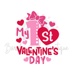'My 1st Valentines Day' Onesie, Basic T-shirt and Peplum shirt SUBLIMATION