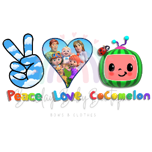 COC Peace Love Onesie, Basic T-shirt and Peplum shirt SUBLIMATION