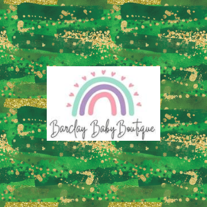 Green/Gold Brushstrokes Fabric INFANT (Preemie, Newborn, 0 /3m to 9/12m) ALL Patterns