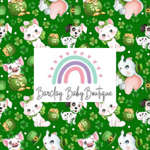 St. Patricks Day animals  Fabric INFANT (Preemie, Newborn, 0 /3m to 9/12m) ALL Patterns