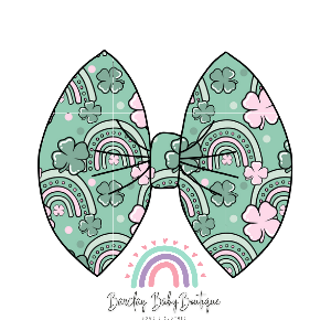 Rainbow Shamrock Fabric Bow, Piggies or Mama Headband