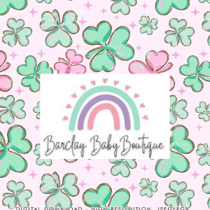 Pink/Mint Shamrock Fabric INFANT (Preemie, Newborn, 0 /3m to 9/12m) ALL Patterns