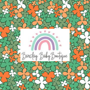 Orange/Green Shamrocks Fabric INFANT (Preemie, Newborn, 0 /3m to 9/12m) ALL Patterns