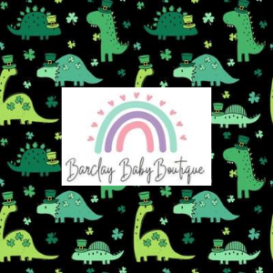 St. Patricks Day Dino Fabric INFANT (Preemie, Newborn, 0 /3m to 9/12m) ALL Patterns