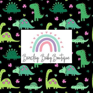 St. Patricks Day Dino girl Fabric INFANT (Preemie, Newborn, 0 /3m to 9/12m) ALL Patterns