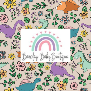Dino Floral Fabric INFANT (Preemie, Newborn, 0 /3m to 9/12m) ALL Patterns