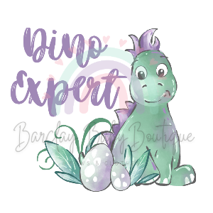 'Dino Expert' Purple Rainbow WHITE Onesie, Tank Top, Basic T-shirt and Peplum shirt SUBLIMATION