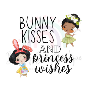 'Bunny Kisses and Peincess Wishes' Bunny WHITE Onesie, Tank Top, Basic T-shirt and Peplum shirt SUBLIMATION