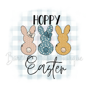 'Hoppy Easter' Bunny WHITE Onesie, Tank Top, Basic T-shirt and Peplum shirt SUBLIMATION