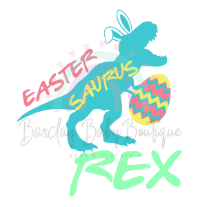 'Easter Saurus Rex' WHITE Onesie, Tank Top, Basic T-shirt and Peplum shirt SUBLIMATION