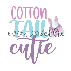 'Cotton Tail Cutie' WHITE Onesie, Tank Top, Basic T-shirt and Peplum shirt SUBLIMATION