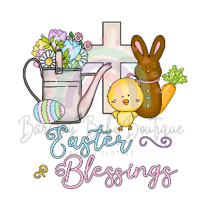 'Easter Blessings' WHITE Onesie, Tank Top, Basic T-shirt and Peplum shirt SUBLIMATION