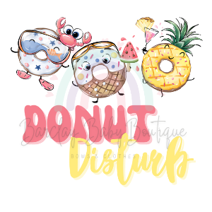 'Donut Disturb' WHITE Onesie, Tank Top, Basic T-shirt and Peplum shirt SUBLIMATION