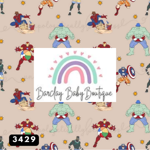Hero Summer Fabric INFANT (Preemie, Newborn, 0 /3m to 9/12m) ALL Patterns