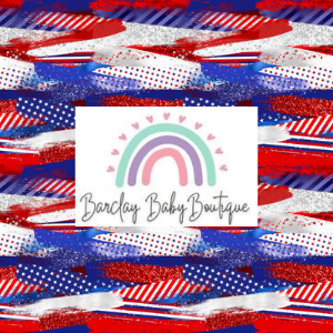 Red White Blue Brushstroke Fabric CHILD (6y - 12y) ALL Patterns