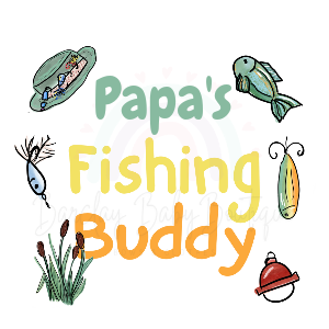 Fishing 'Papa's Fishing Buddy' WHITE Onesie, Basic T-shirt and Peplum shirt SUBLIMATION