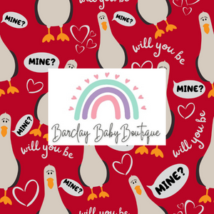 Mine Valentine Fabric INFANT (Preemie, Newborn, 0/3m to 9/12m) ALL Patterns