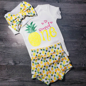 1 year old outfit - Sweet "One" Pineapple Outfit