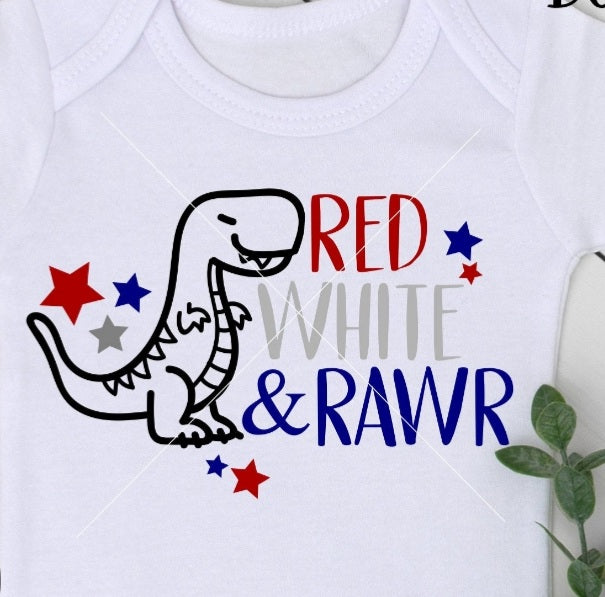 'Red White Rawr' onesie or toddler t-shirt