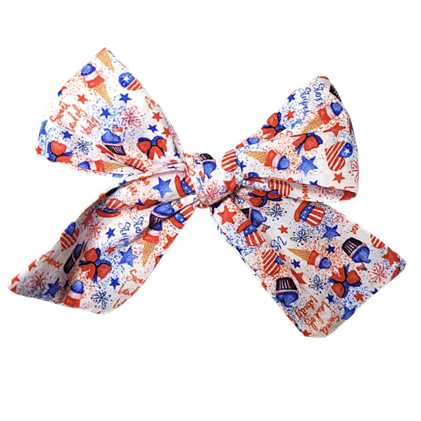 3 inch Sweet Lady Liberty Clip Bow