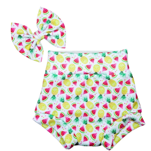 Watermelon and Pineapple Fabric - Bow, Bummie or Bummie Skirt