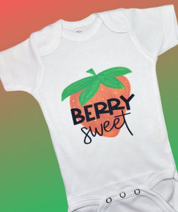RTS 0/3m 'Berry Sweet" onesie short sleeves