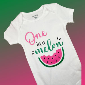 RTS 12m 'One in a melon'  onesie short sleeves