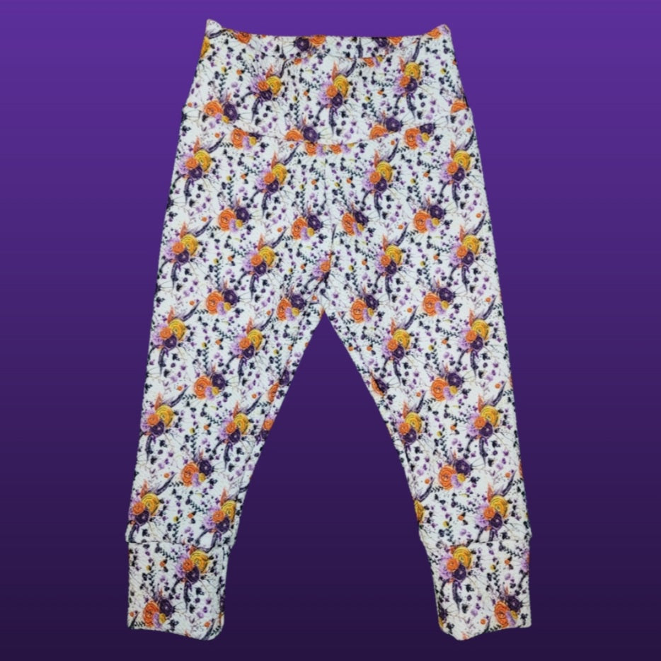 Purple floral print Fabric - Bow or Leggings