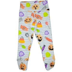 RTS Pumpkin Halloween Candy print Fabric Leggings 9/12m, 12/18m & 18/24m