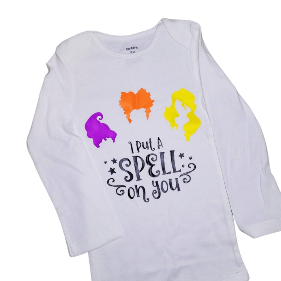 'I put a spell on you' white onesie or toddler t-shirt
