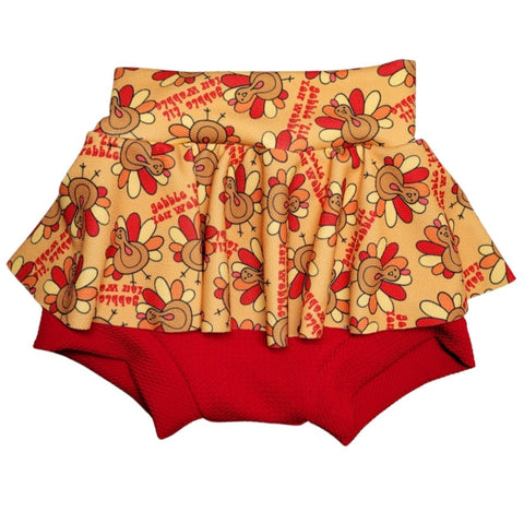 RTS Turkey Gobble Fabric - Bummie Skirt short 18/24m