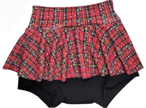 RTS Christmas Plaid Fabric Bummie Skirt 3t/4t
