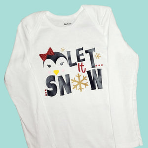 RTS 'Let it Snow' long sleeved onesie - 24m RTS