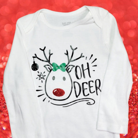 'Oh Deer' Glitter onesie or toddler t-shirt