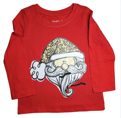 RTS Cheetah Santa Toddler long sleeve t-shirt - 2T
