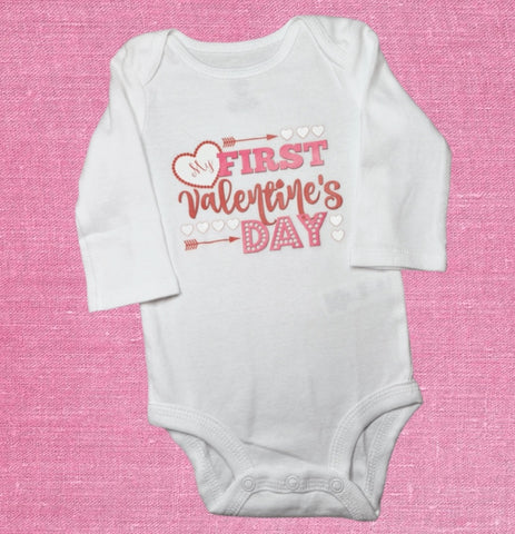 'My First Valentine's Day' Onesie or Toddler T-shirt