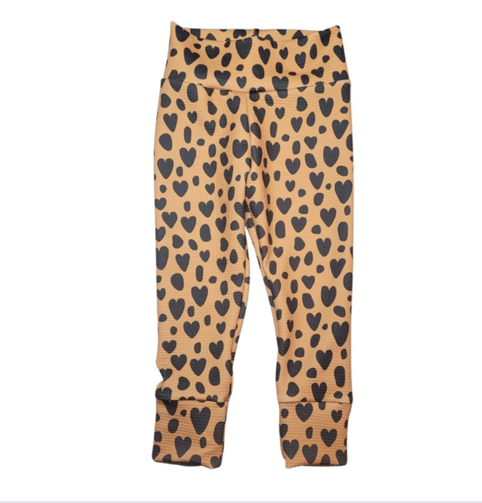 Leopard Heart TODDLER/CHILD (12/18m - 6T) Bummie, Bummie Skirt, Shorts, Leggings or Joggers