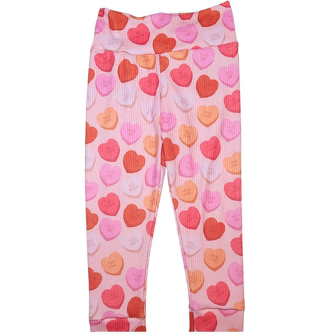Pink Conversation Heart Fabric INFANT (0/3m to 12/18m) Bummie, Bummie Skirt, Shorts, Leggings, or Joggers