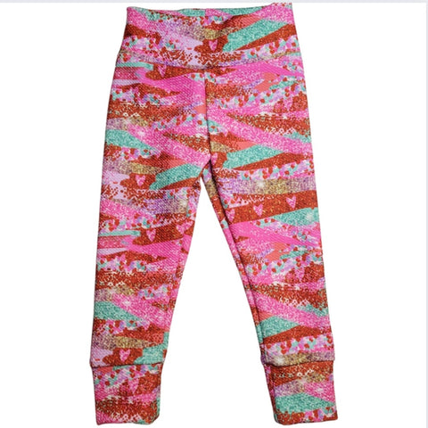 Pink Valentine Brushstrokes INFANT (0/3m to 12/18m) Bummie, Bummie Skirt, Shorts, Leggings, or Joggers