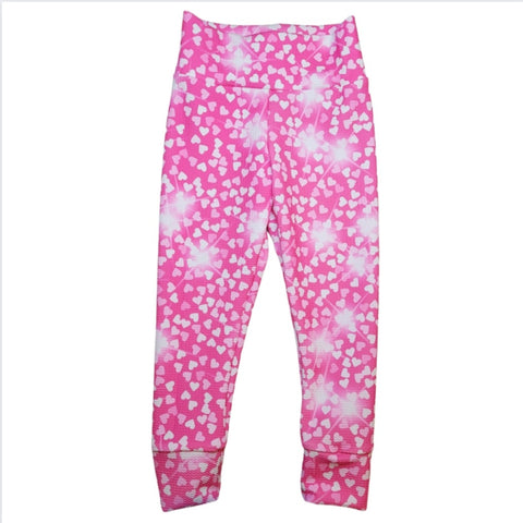 Pink Sparkle Hearts Fabric TODDLER/CHILD (12/18m - 6T) Bummie, Bummie Skirt, Shorts, Leggings or Joggers