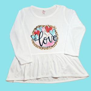 'Love' Sublimation Onesie or Tshirt