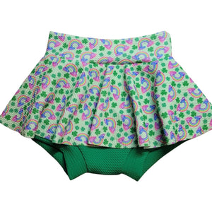 Rainbow Shamrock Fabric INFANT (0/3m to 12/18m) Bummie, Bummie Skirt, Shorts, Leggings, or Joggers