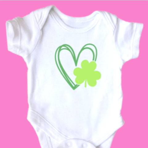 Heart Shamrock Onesie or Toddler T-shirt VINYL