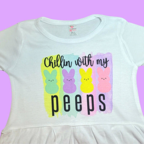 'Chillin with my peeps' Girl Onesie or T-shirt SUBLIMATION